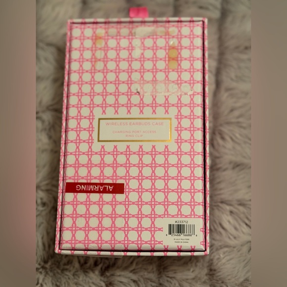 Lilly Pulitzer Wireless Earbuds Case – Havana Pink Caning, NIP - Picture 2 of 4